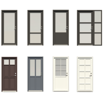 Exempel på design för helglasad ytterdörr